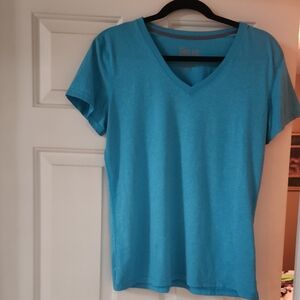 Nike Women's Blue V-Neck Short Sleeve Tee